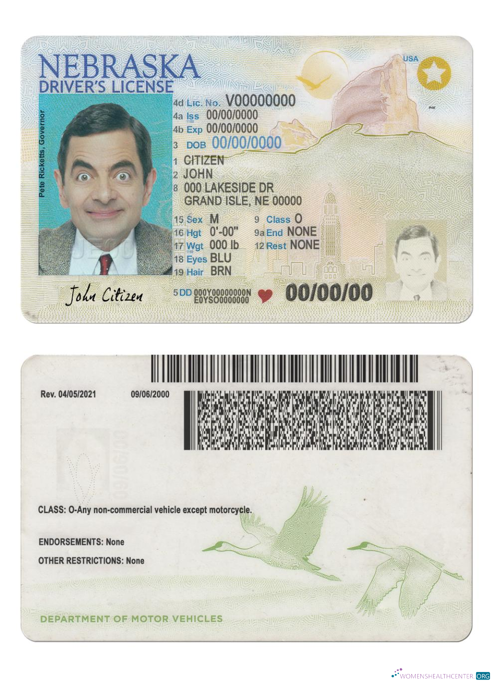 download USA Nebraska driving license 2021 present